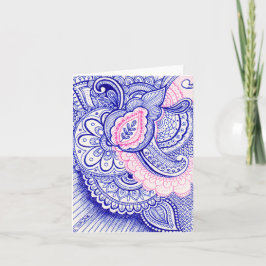 Cartão Parabéns Mãe de Bebê Novo Damask Mandala Indiana