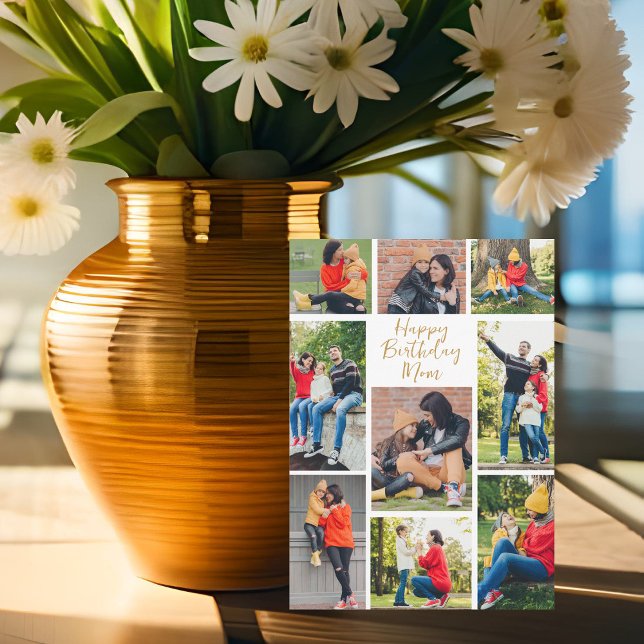 Cartão Parabéns Mãe Foto Colagem da Filha (Criador carregado)