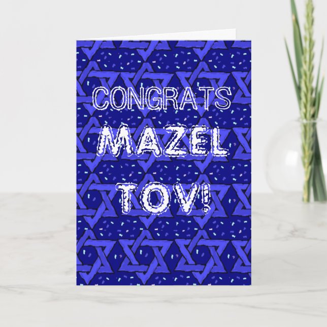 Cartão Parabéns Mazel Tov no seu Bar Mitzvah (Frente)