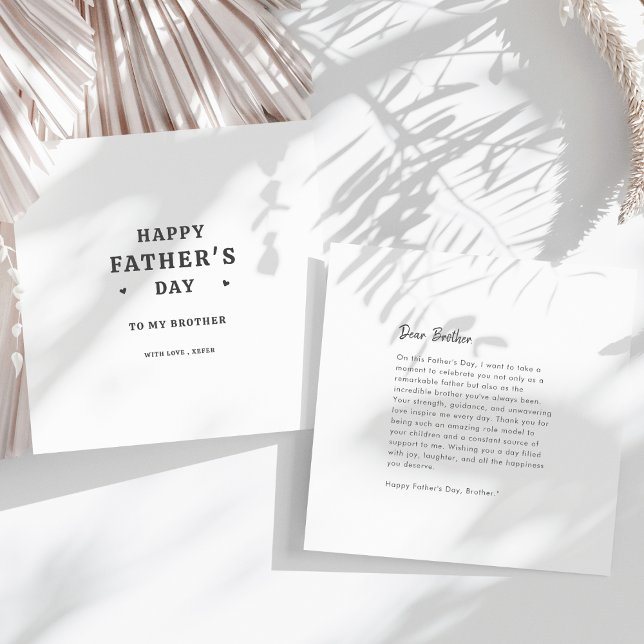 Cartão Parabéns Minimalista Pelo Dia dos Pais Irmão (Criador carregado)