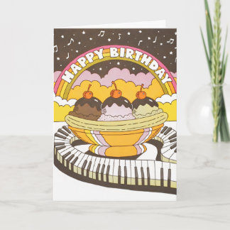 Cartão Parabéns Musical Banana Split Letterpress