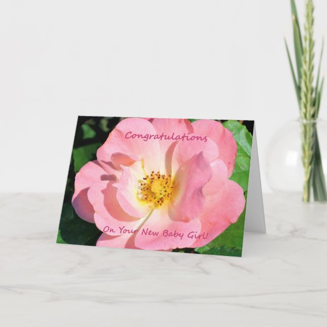 Cartão Parabéns Na Sua Nova Menina (Frente)