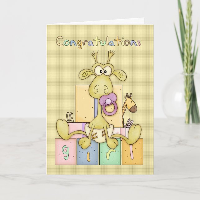 Cartão Parabéns Nascimento De Bebê-Bebê - Cute Bab (Frente)