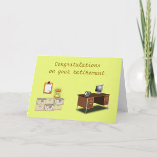 Cartão Parabéns no aposentado do Office