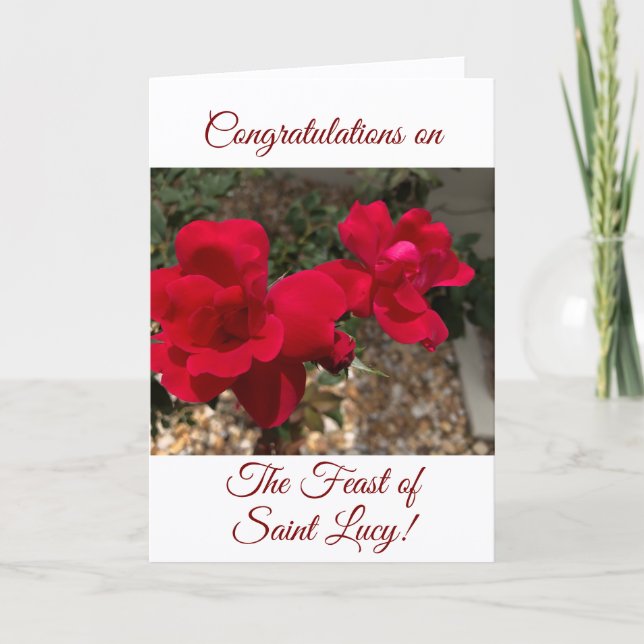 Cartão Parabéns no Banquete da Santo Lucy, (Frente)