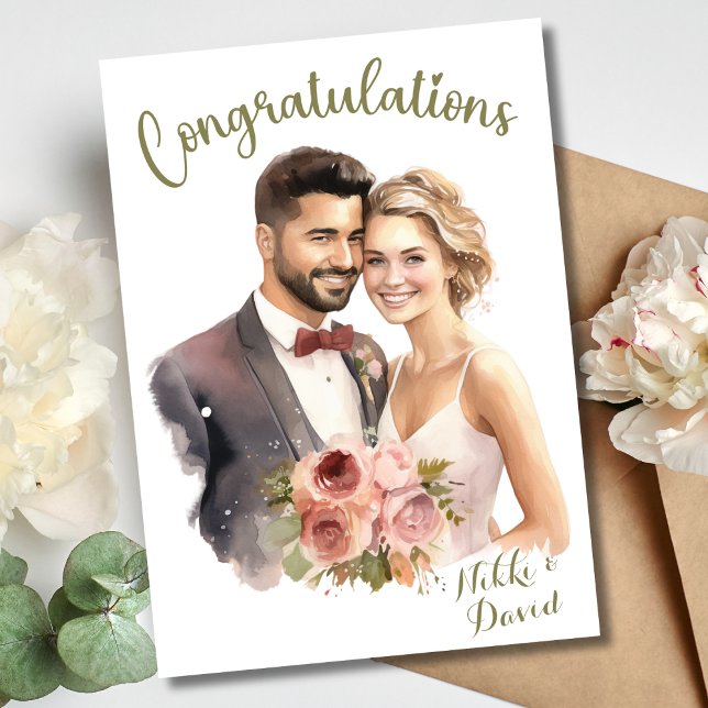 Cartão Parabéns No Seu Casamento Personalizado (Congratulations On Your Wedding Custom Card)