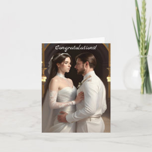 Cartão Parabéns no seu dia de casamento