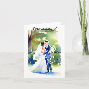 Cartão Parabéns no seu dia de casamento