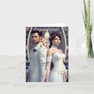 Cartão Parabéns no seu dia de casamento