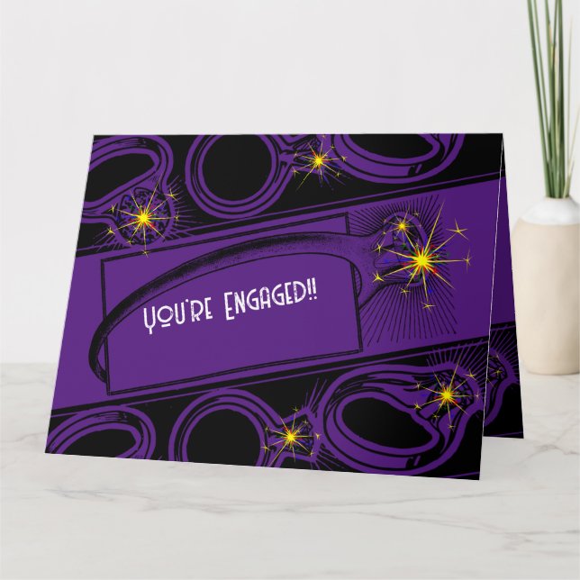 Cartão Parabéns no seu Noivado! (Roxa) (Frente)