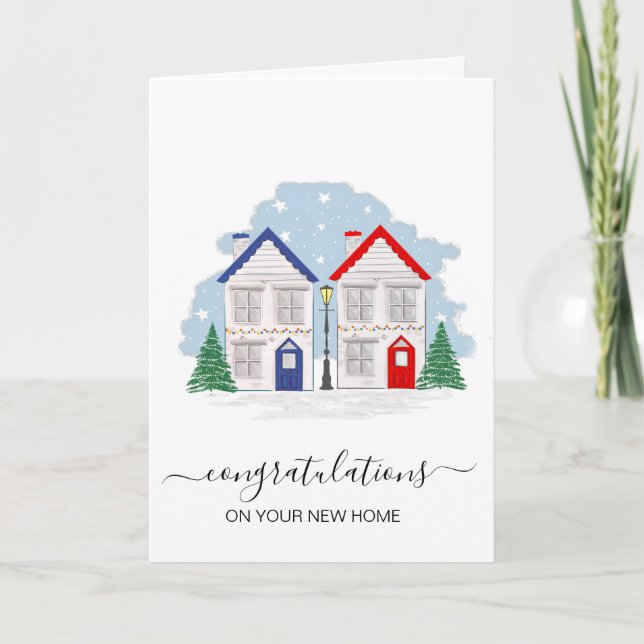 Cartão parabéns no seu novo agente imobiliário doméstico (Frente)