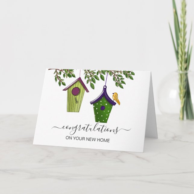 Cartão parabéns no seu novo agente imobiliário doméstico (Frente)