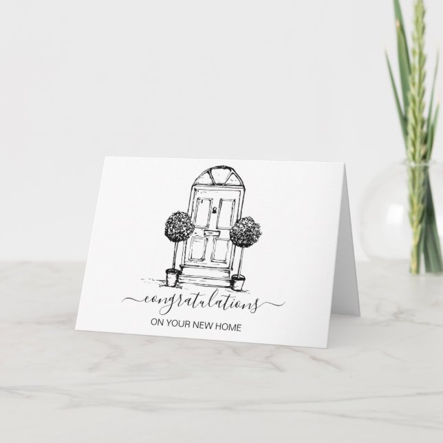 Cartão parabéns no seu novo agente imobiliário doméstico (Frente)