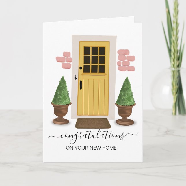 Cartão parabéns no seu novo agente imobiliário doméstico (Frente)