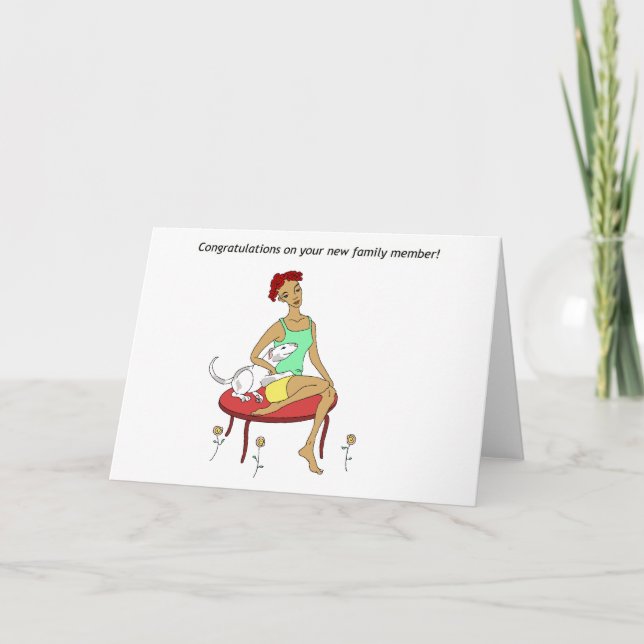 Cartão Parabéns no seu novo cão (Frente)