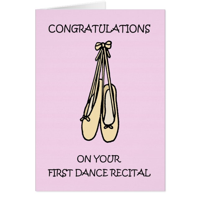 Cartão Parabéns no seu primeiro considerando de dança (Frente)