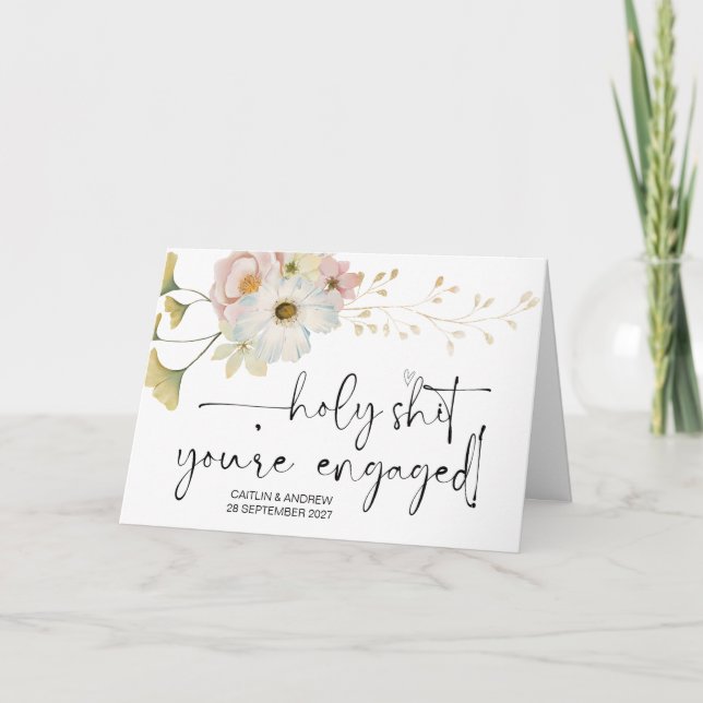 Cartão Parabéns Noiva Noivado de Casamento e noiva (Frente)