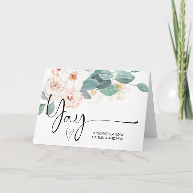 Cartão Parabéns Noivado De Casamento Yay New Baby (Frente)