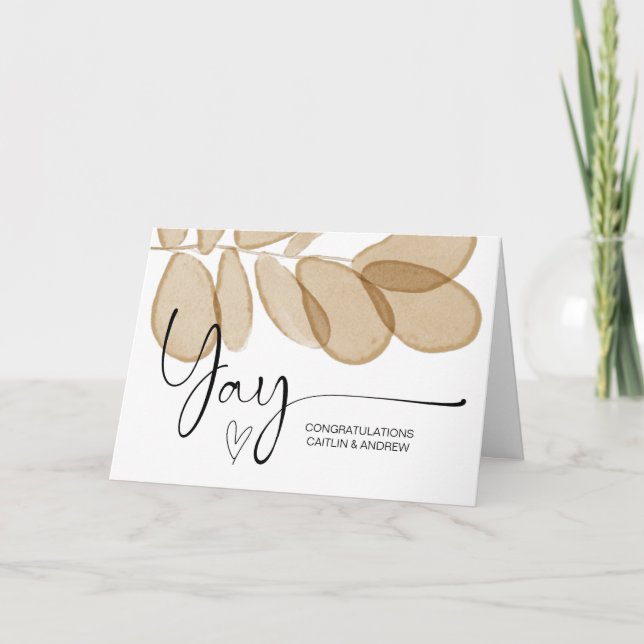 Cartão Parabéns Noivado De Casamento Yay New Baby Ca (Frente)