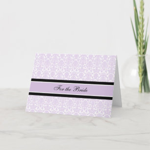 Cartão Parabéns Noivas Dia de Casamento Lilac Damask