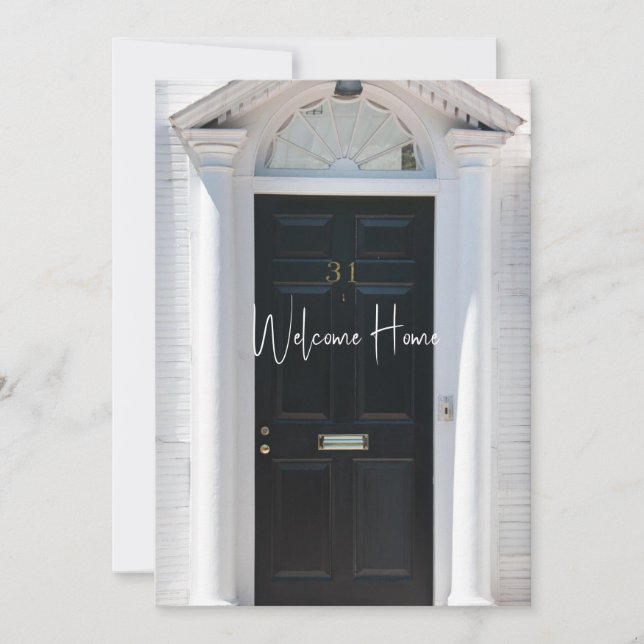 Cartão Parabéns Nova placa de saudação simples para casa (Frente)