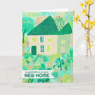 Cartão Parabéns Novo Gráfico de Aquarela do Jardim Domést