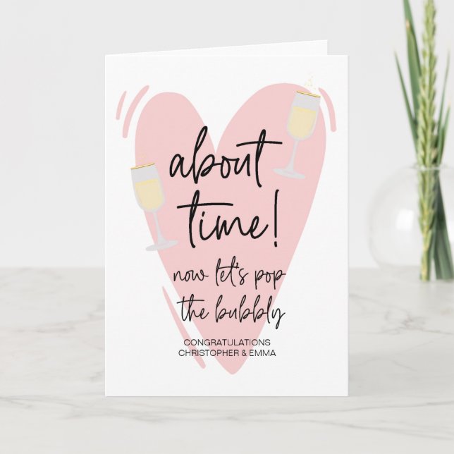 Cartão Parabéns Novo Sr & Sra. Noivado Wedding (Frente)