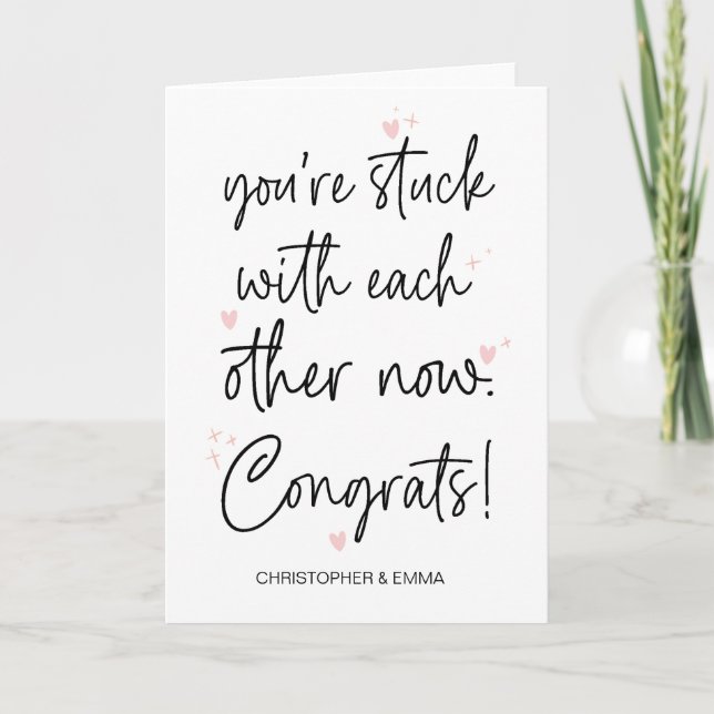 Cartão Parabéns Novo Sr & Sra. Noivado Wedding (Frente)