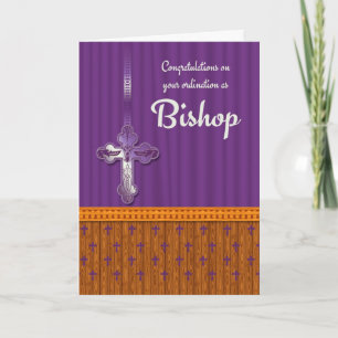 Cartão Parabéns Ordenação De Bishop Em Cor Combinada