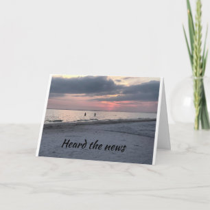 CARTÃO **PARABÉNS** OUVIRAM A "BOA NOTÍCIA"