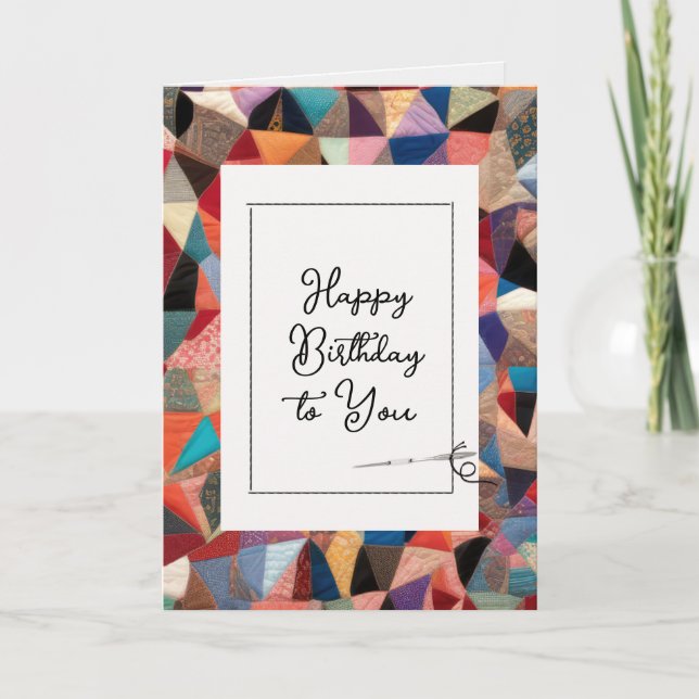 Cartão Parabéns Padrões de Inclinação de Aniversário com  (Frente)