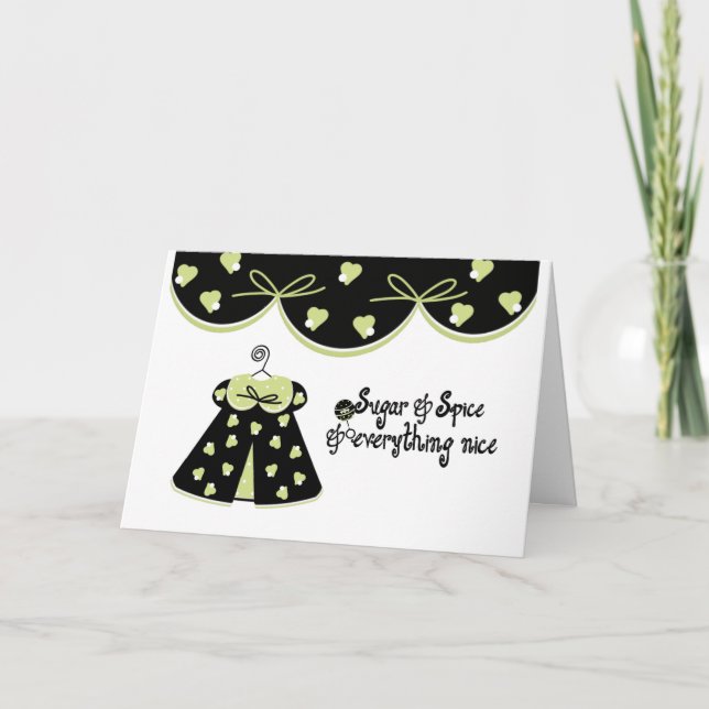 Cartão Parabéns para Bebês de Açúcar e Especiarias (Frente)