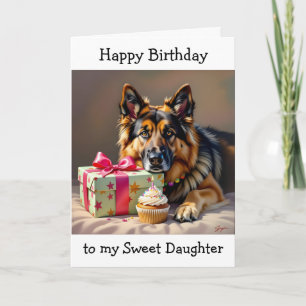 Cartão Parabéns para Irmã German shepherd