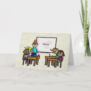 Cartão Parabéns para Professora e Classe para Estudante