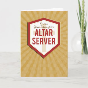 Cartão Parabéns para servidor Altar da neta do excelente