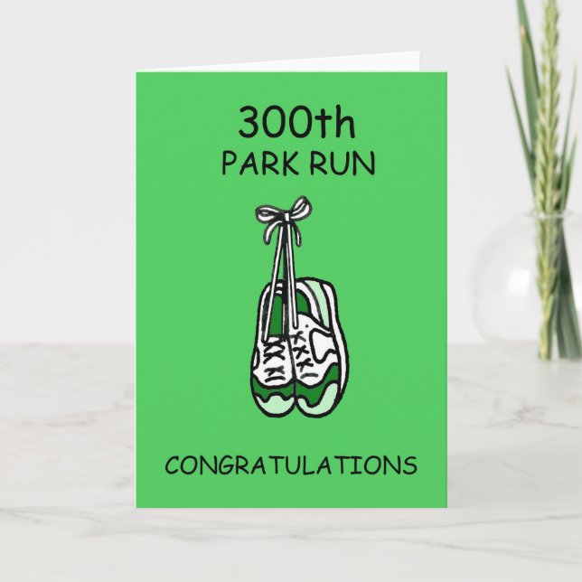 Cartão Parabéns pela 300ª Park Run (Frente)