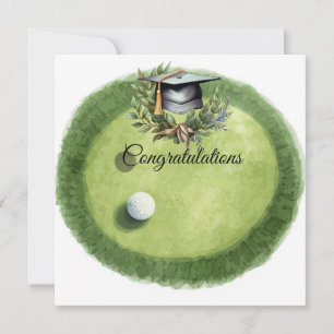 Cartão Parabéns pela Formatura de Golfe no Par para golfi