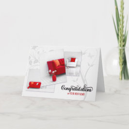 Cartão Parabéns pela Nova Casa da Imobiliária em Vermelho