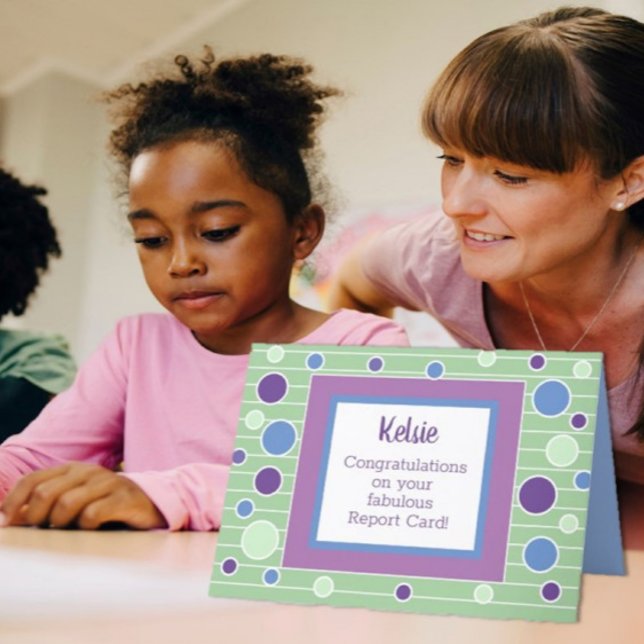 Cartão Parabéns pela placa de relatório do excelente! (Criador carregado)