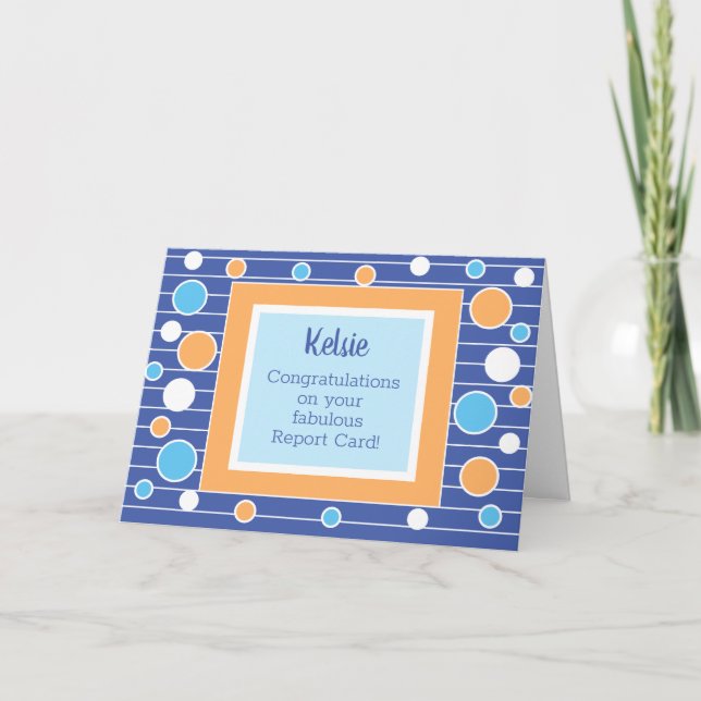 Cartão Parabéns pela placa de relatório do excelente! (Frente)