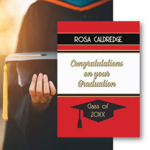 Cartão Parabéns pela placa personalizada Graduação