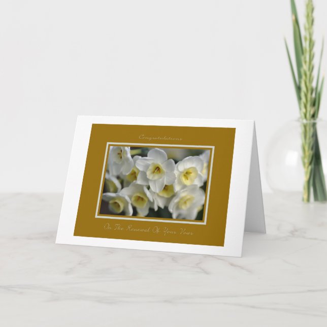 Cartão Parabéns Pela Renovação Dos Vossos Votos (Frente)