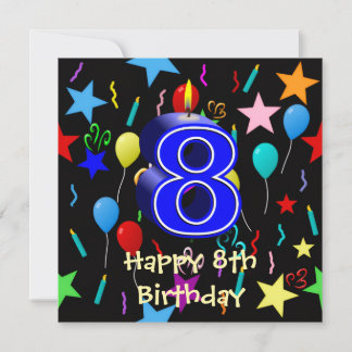 Cartão Parabéns pelo 8º Aniversário