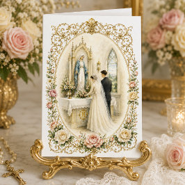 Cartão Parabéns pelo Casamento Católico Tradicional