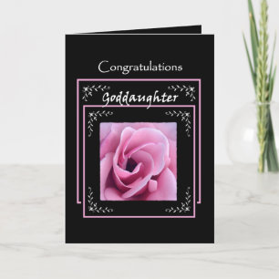 Cartão Parabéns pelo Casamento da AFILHADA Rosa Pink