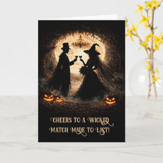 Cartão Parabéns pelo Casamento de Halloween para o Casal