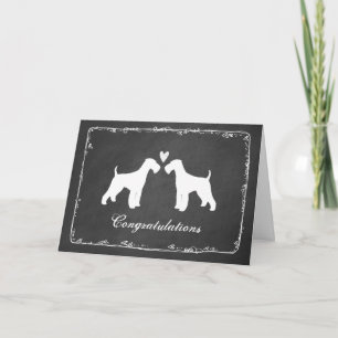 Cartão Parabéns pelo casamento do Airedale Terriers