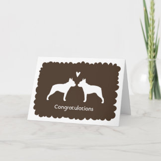 Cartão Parabéns pelo Casamento dos Boston Terriers