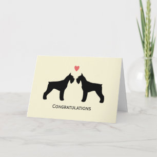 Cartão Parabéns pelo casamento dos Giant Schnauzers