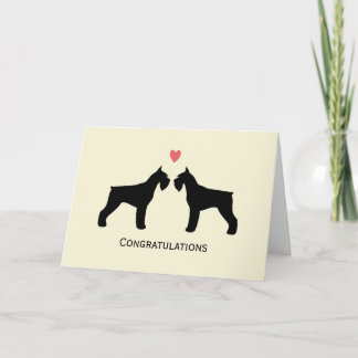 Cartão Parabéns pelo casamento dos Giant Schnauzers